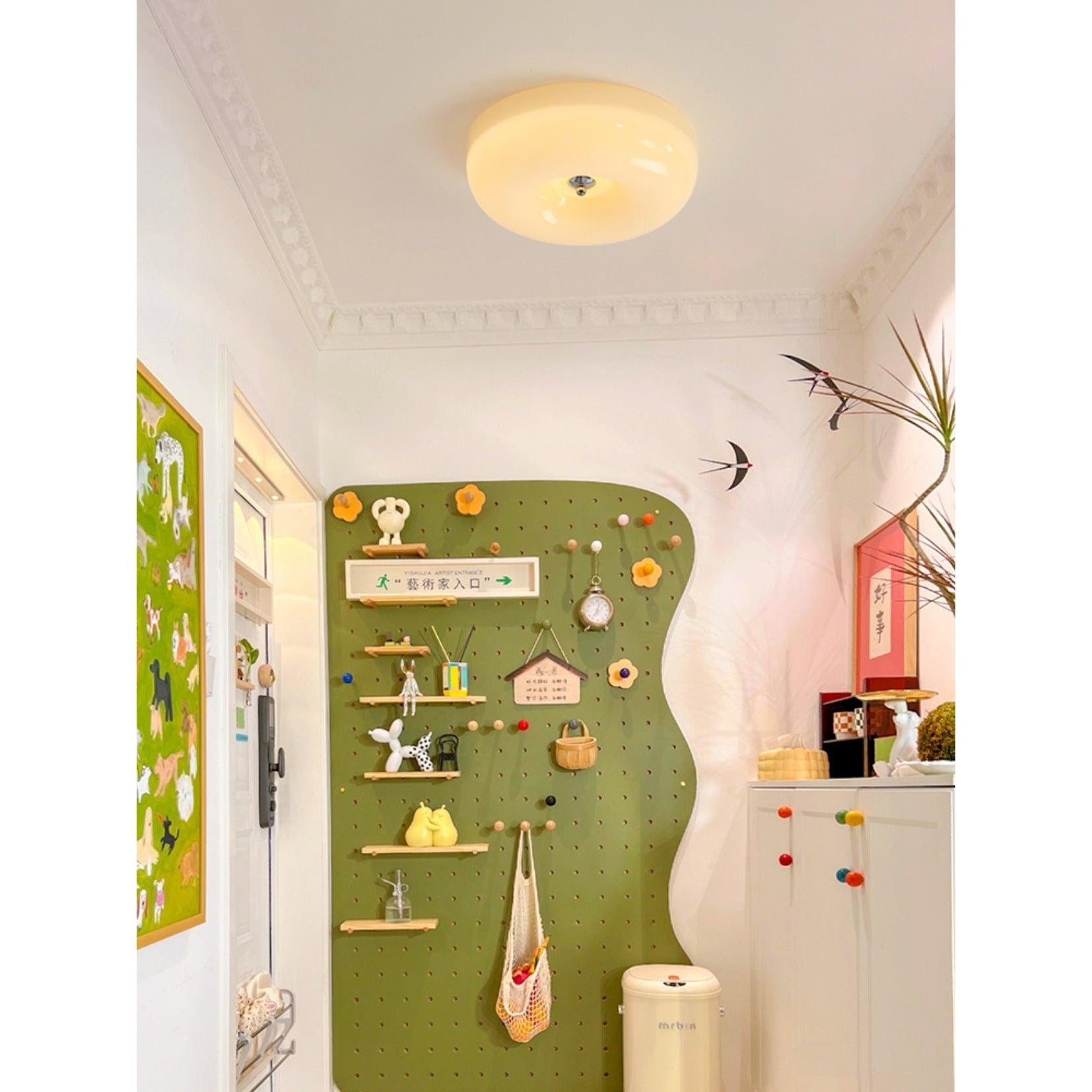 Ulsolir Premium Elegance Art Button Glass Ceiling Lamp - Lamp Copper