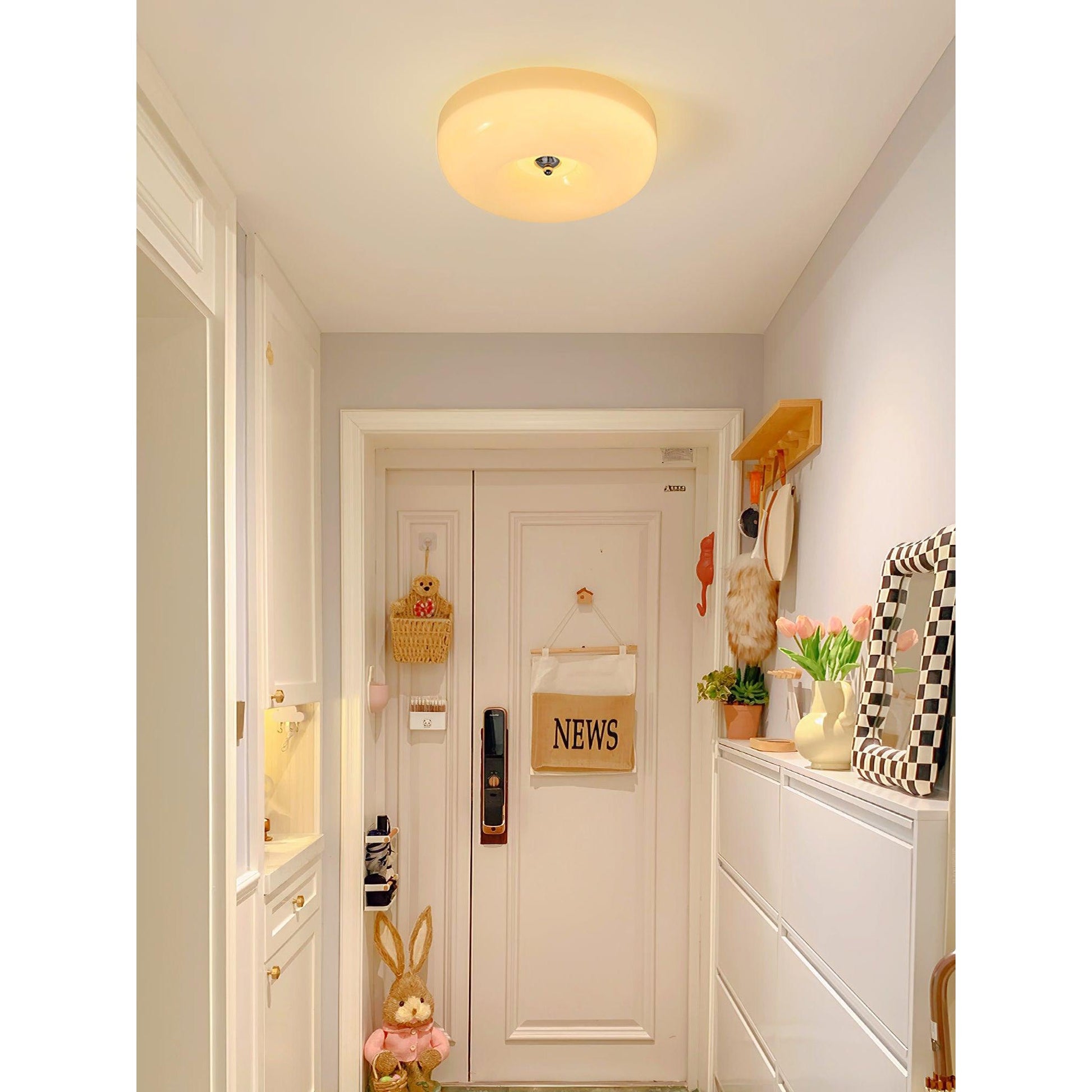 Ulsolir Premium Elegance Art Button Glass Ceiling Lamp - Lamp Copper