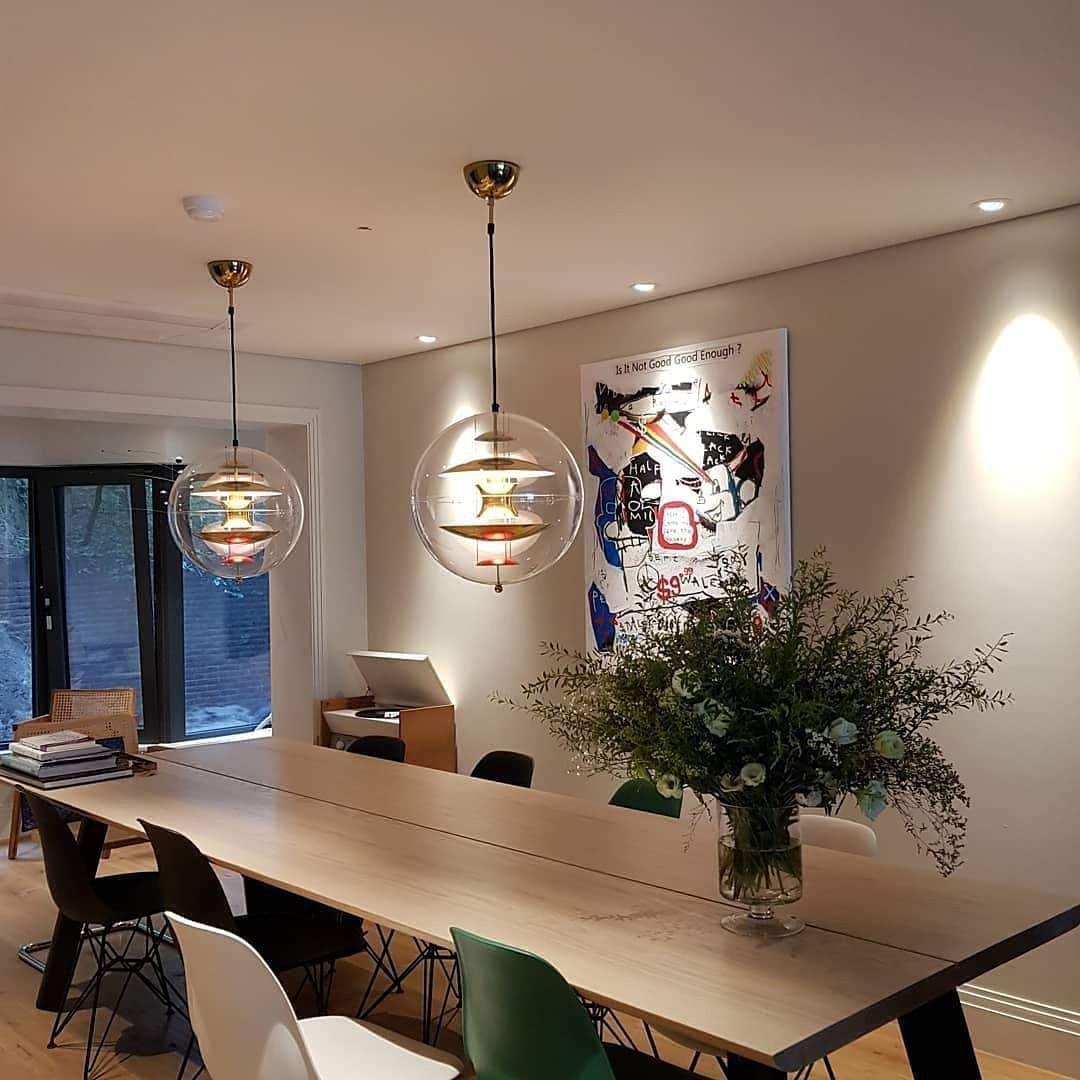 Orlaeen Individual Creativity Globe Metal Acrylic Pendant Lamp - Lamp Copper