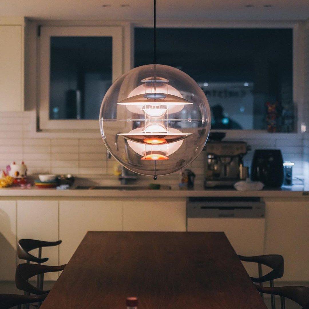 Orlaeen Individual Creativity Globe Metal Acrylic Pendant Lamp - Lamp Copper