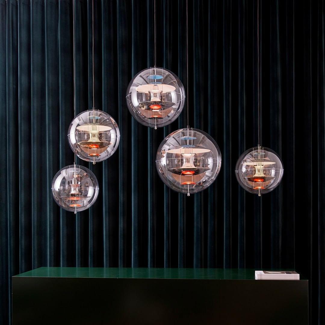 Orlaeen Individual Creativity Globe Metal Acrylic Pendant Lamp - Lamp Copper