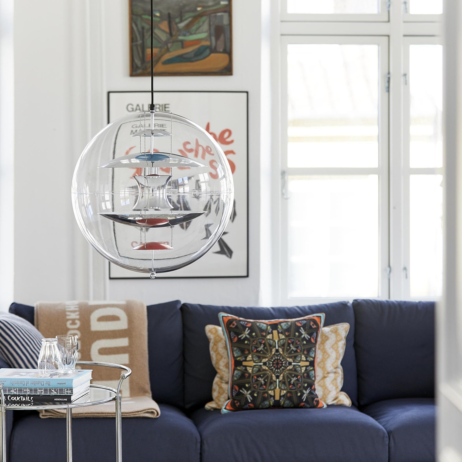 Orlaeen Individual Creativity Globe Metal Acrylic Pendant Lamp - Lamp Copper