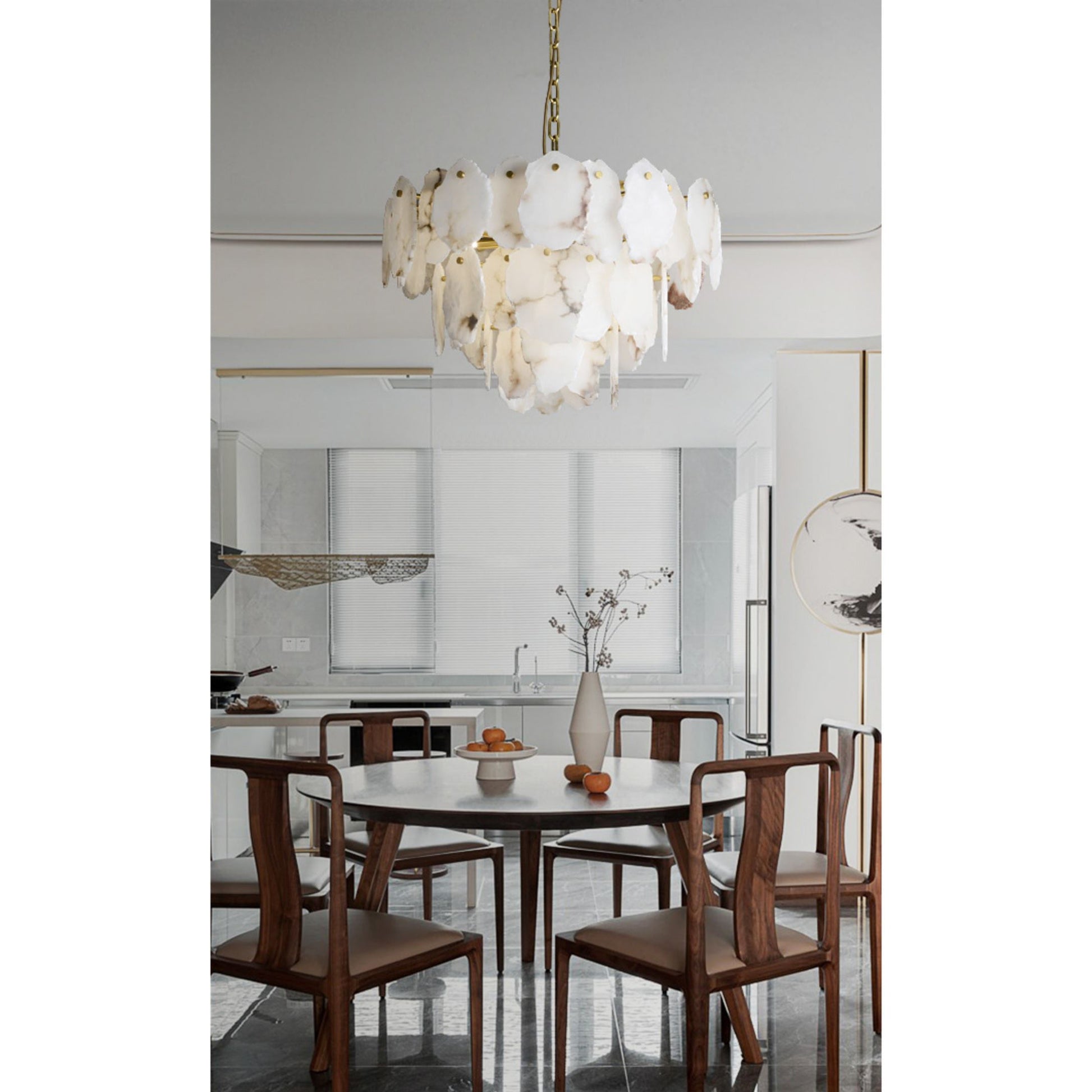 Gloire Individual Creativity Brass Alabaster Chandelier - Lamp Copper