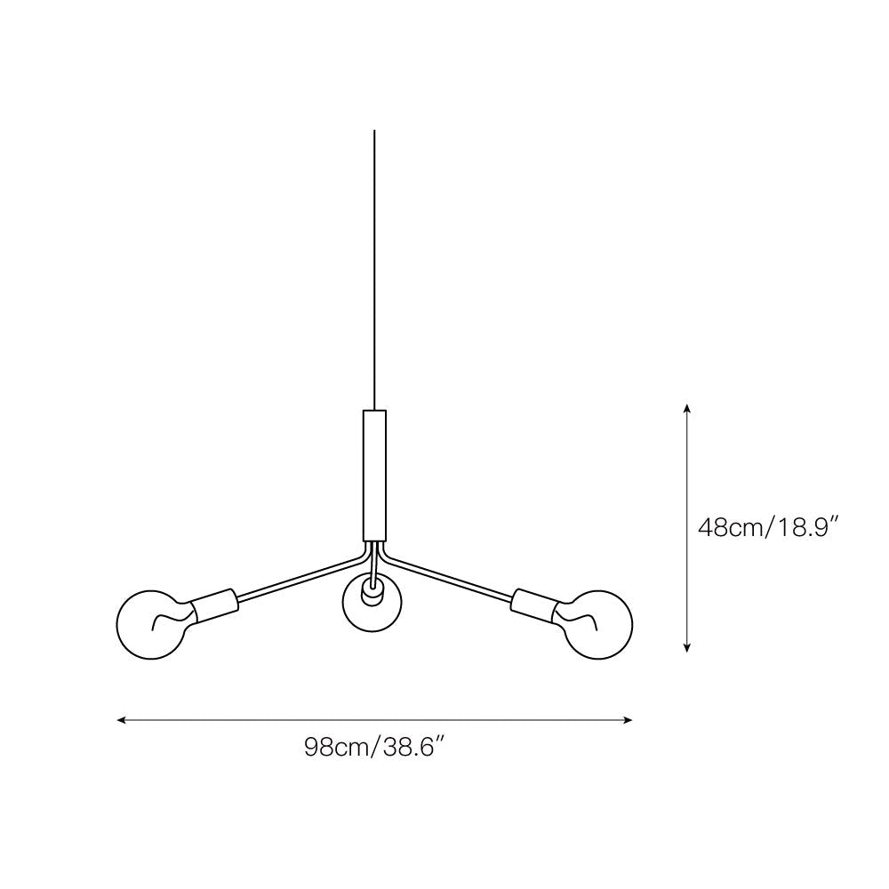 Mysolisra Modern Minimalist Metro Metal Chandelier - Lamp Copper