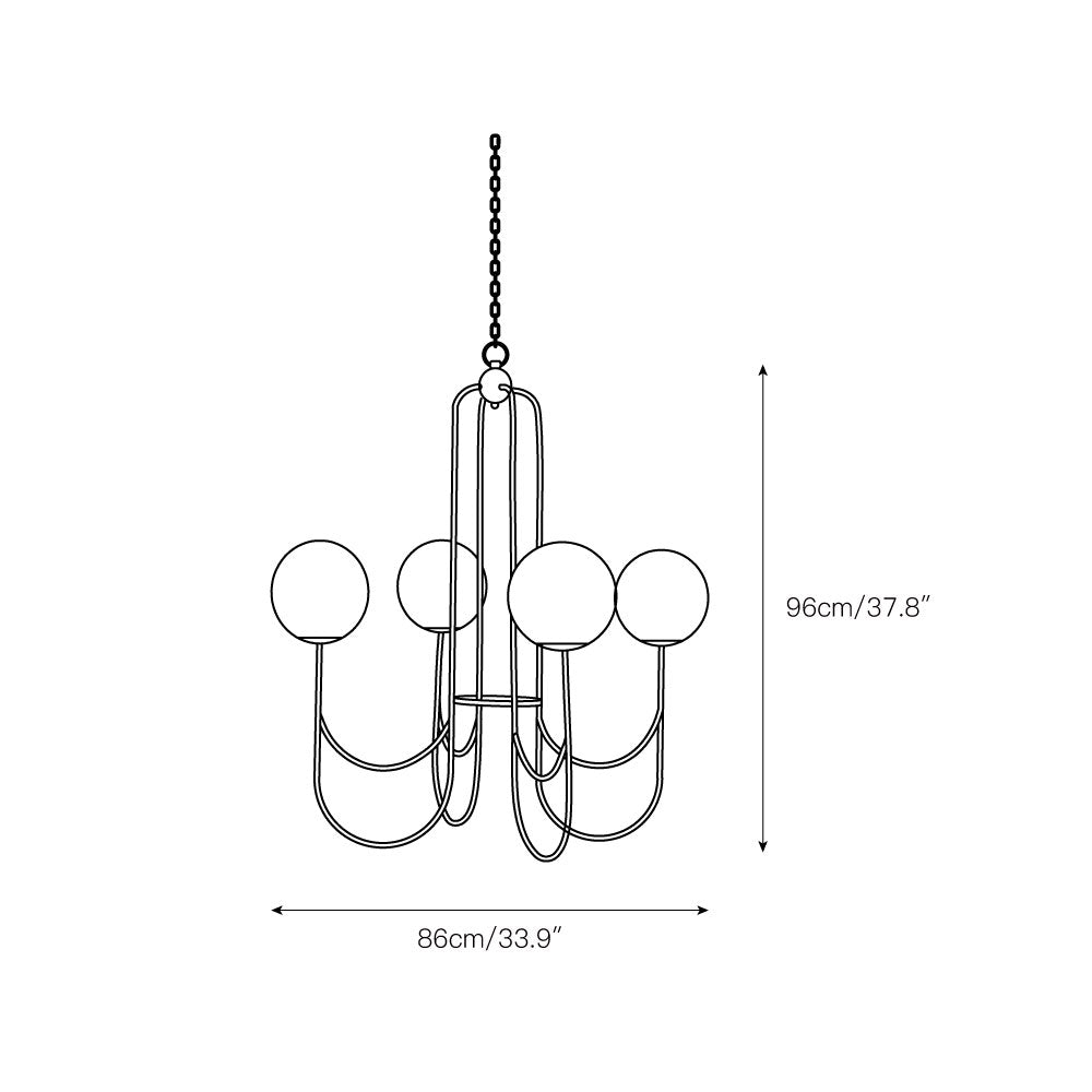 Mjolkuvyi Modern Minimalist Glass Metal Chandelier