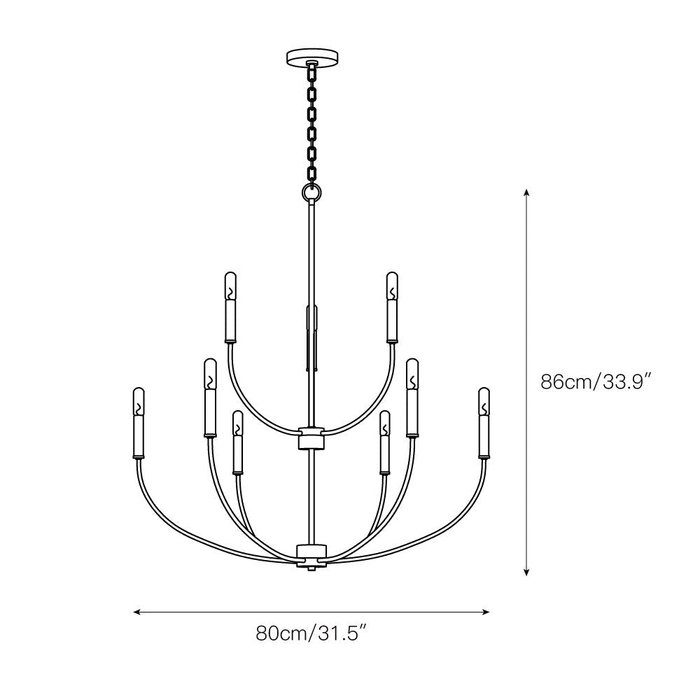 Irinel Vintage Industrial Metal Chandelier - Lamp Copper