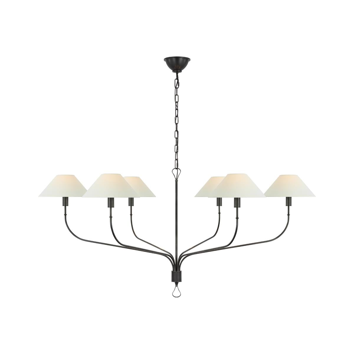 Ulshaaris Vintage Industrial Staggered Tail Brass Fabric Chandelier - Lamp Copper