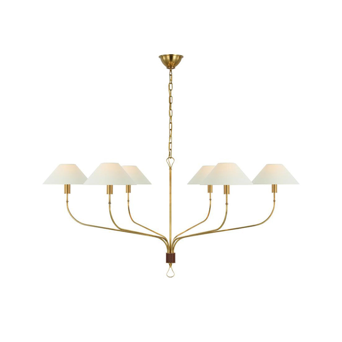 Ulshaaris Vintage Industrial Staggered Tail Brass Fabric Chandelier - Lamp Copper