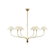 Ulshaaris Vintage Industrial Staggered Tail Brass Fabric Chandelier - Lamp Copper