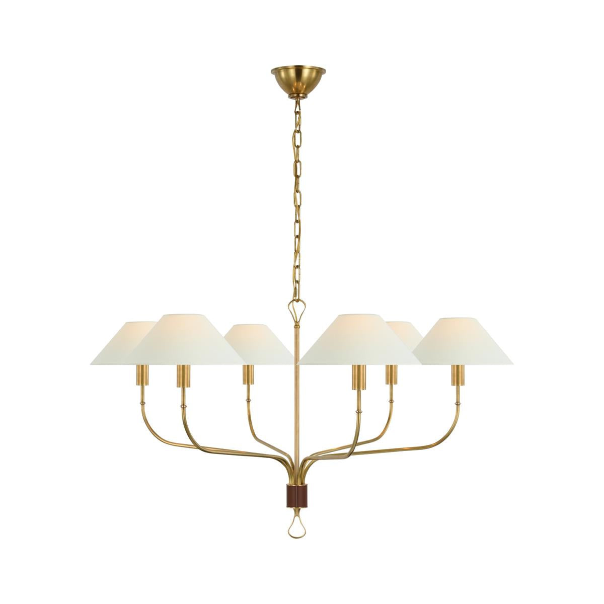 Ulshaaris Vintage Industrial Staggered Tail Brass Fabric Chandelier - Lamp Copper