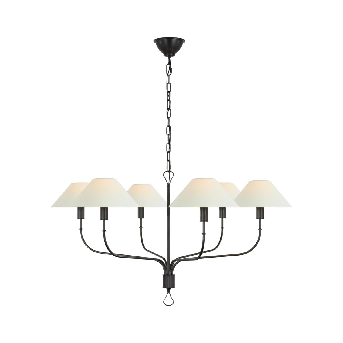 Ulshaaris Vintage Industrial Staggered Tail Brass Fabric Chandelier - Lamp Copper