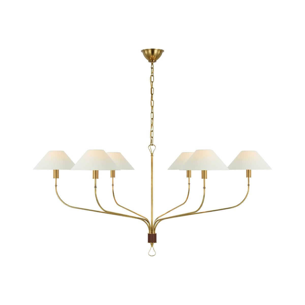 Ulshaaris Vintage Industrial Staggered Tail Brass Fabric Chandelier - Lamp Copper