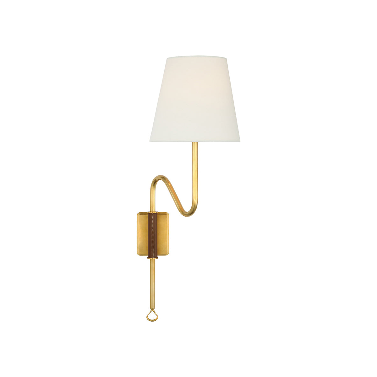 Osilan Vintage Staggered Tail Brass Fabric Sconce Wall Lamp - Lamp Copper