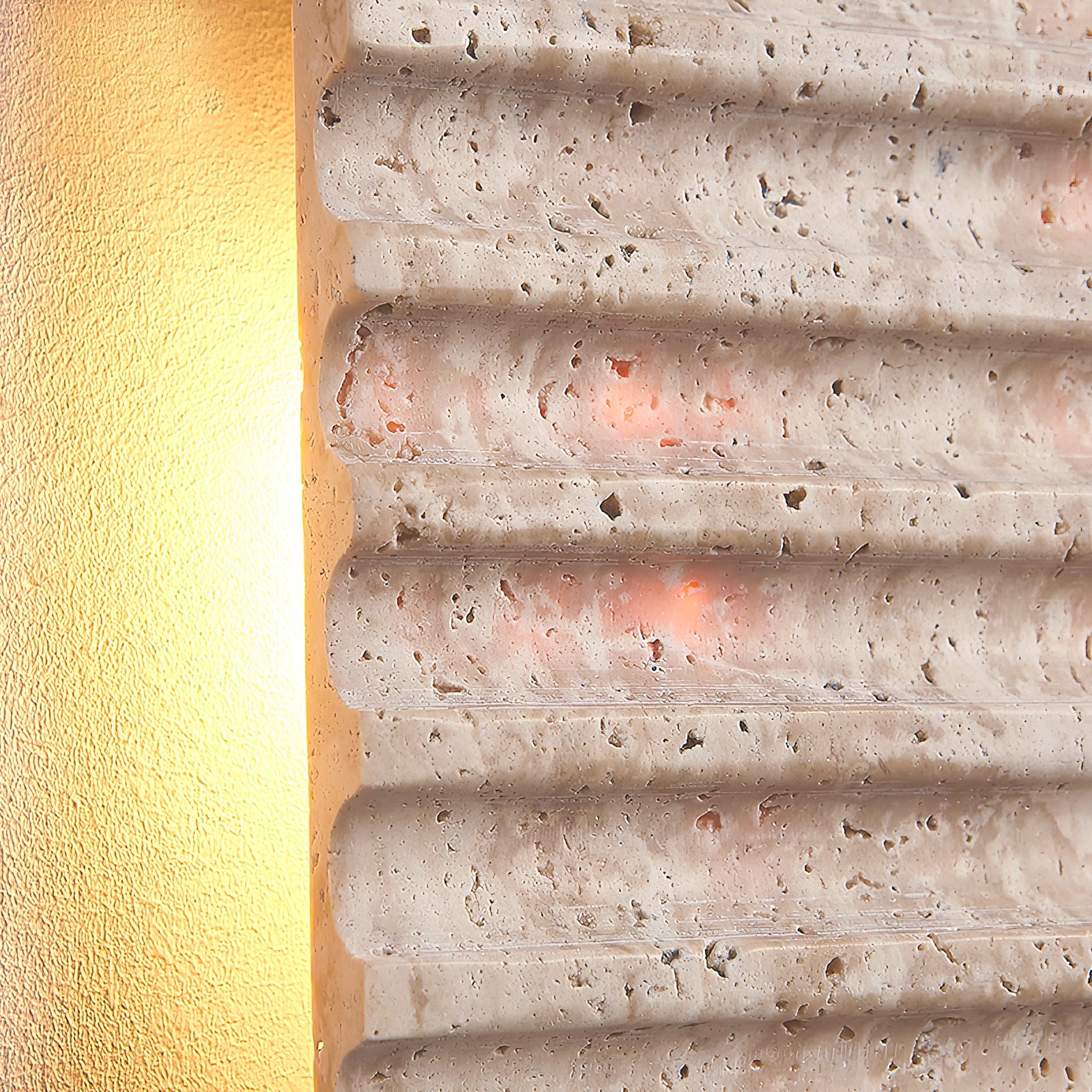 Othaus Modern Minimalist Beige Travertine Wall Lamp - Lamp Copper