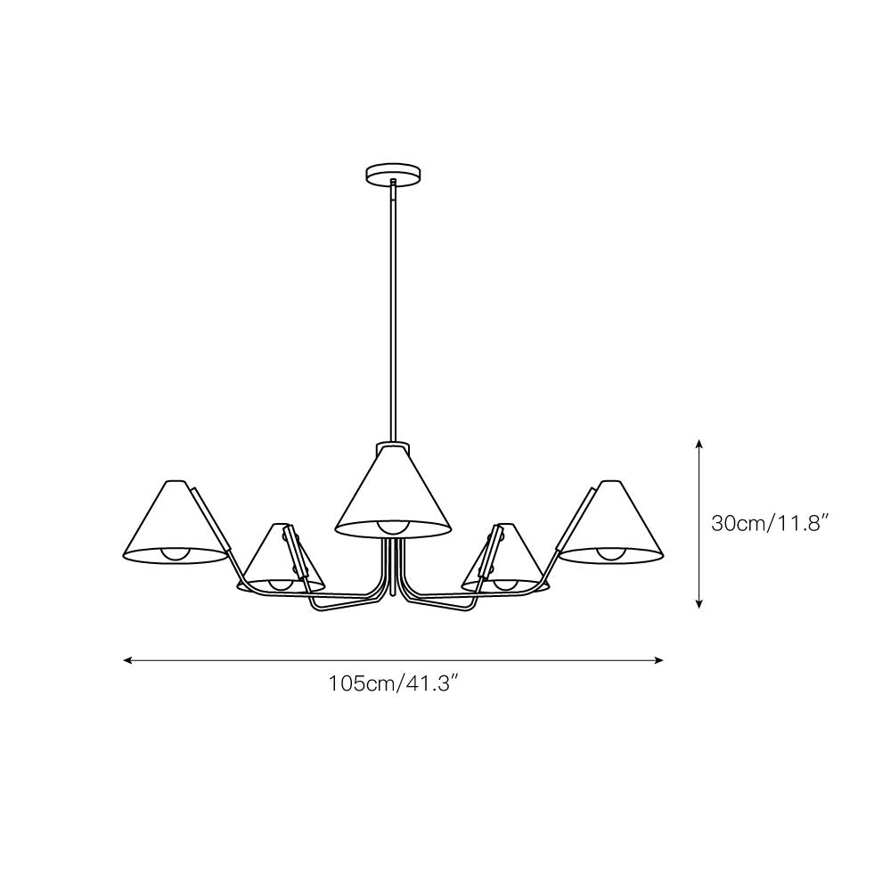 Cucarara Vintage Industrial Isle Black Metal Chandelier - Lamp Copper