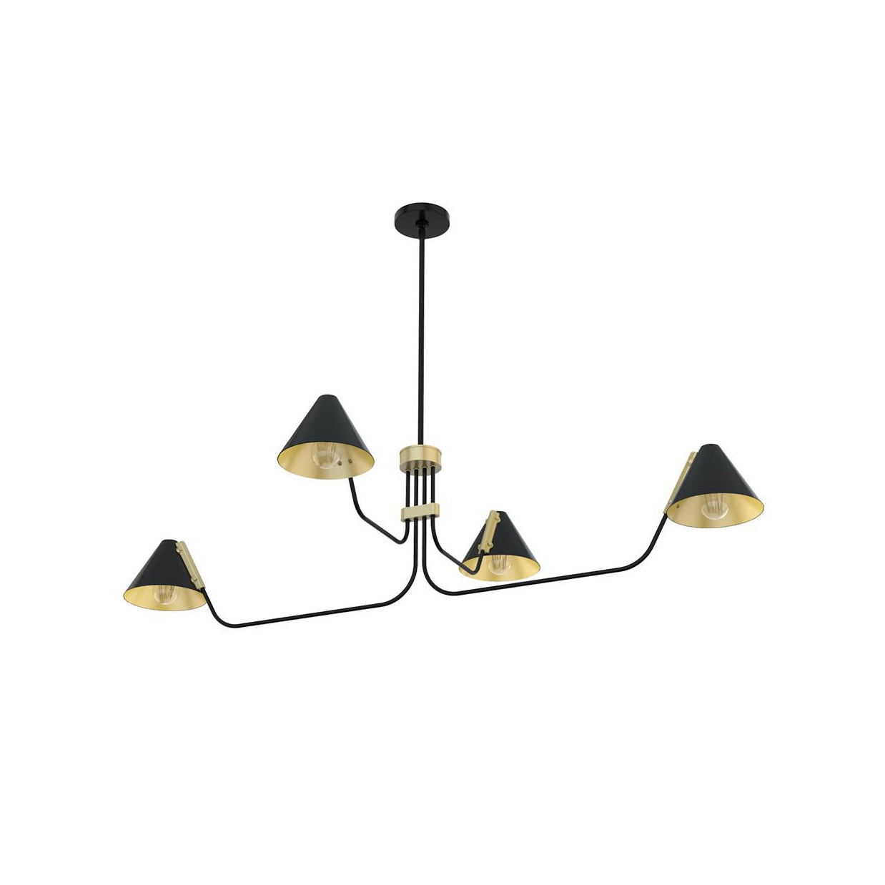 Cucarara Vintage Industrial Isle Black Metal Chandelier - Lamp Copper