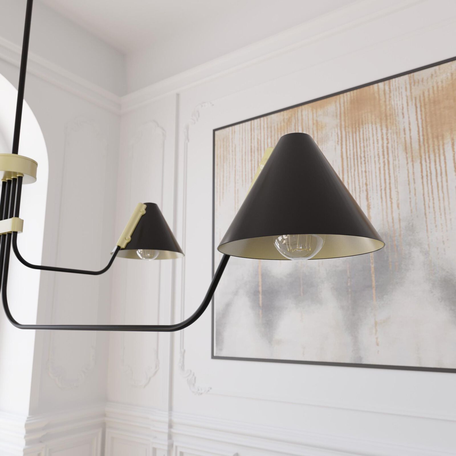 Cucarara Vintage Industrial Isle Black Metal Chandelier - Lamp Copper