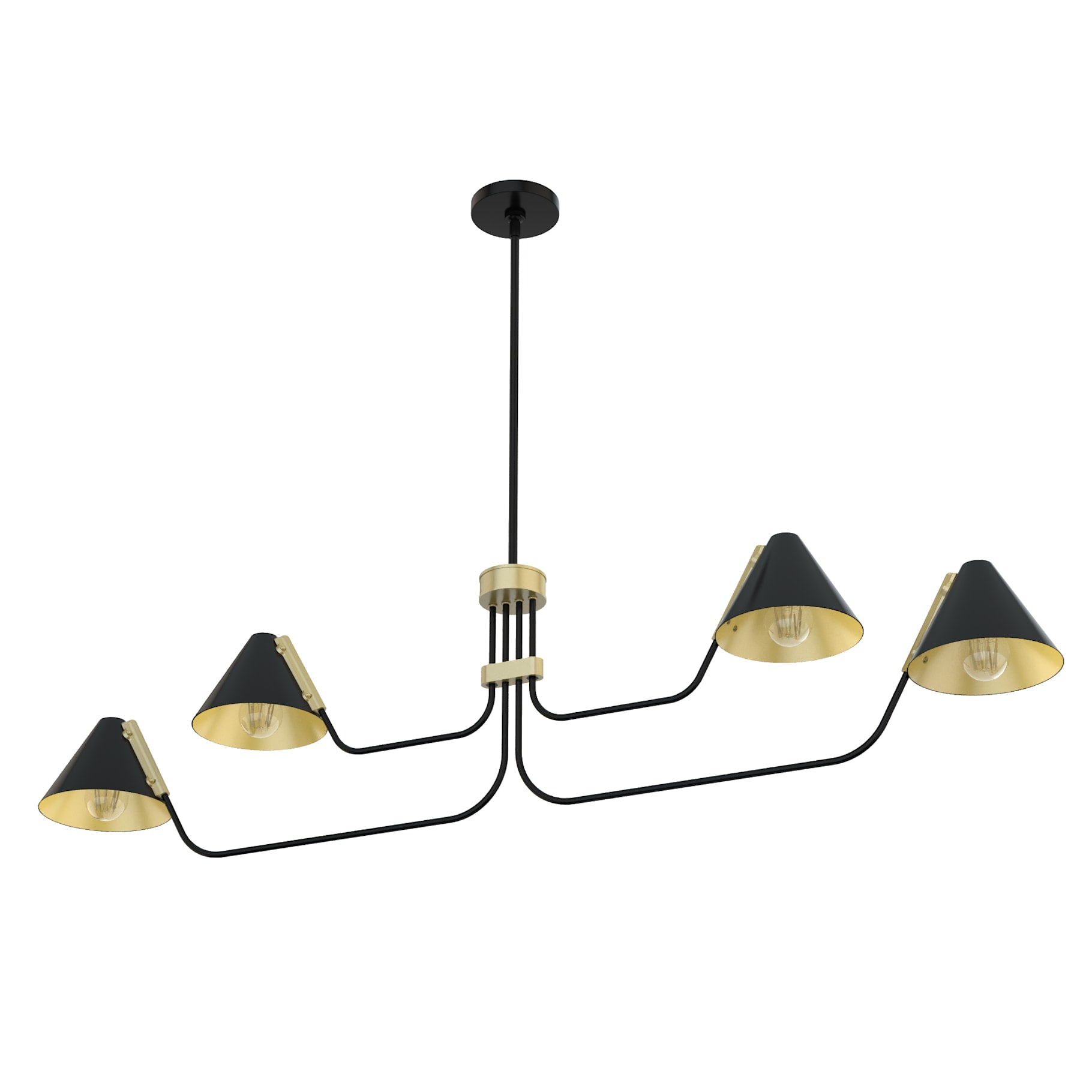 Cucarara Vintage Industrial Isle Black Metal Chandelier - Lamp Copper