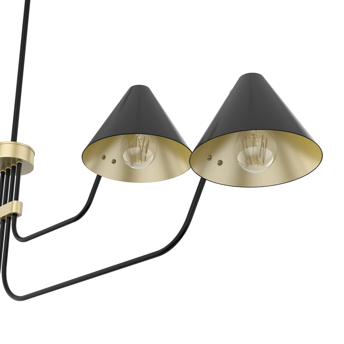 Cucarara Vintage Industrial Isle Black Metal Chandelier - Lamp Copper