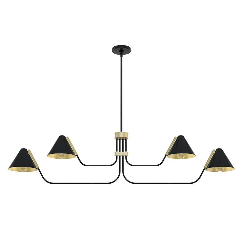 Cucarara Vintage Industrial Isle Black Metal Chandelier - Lamp Copper