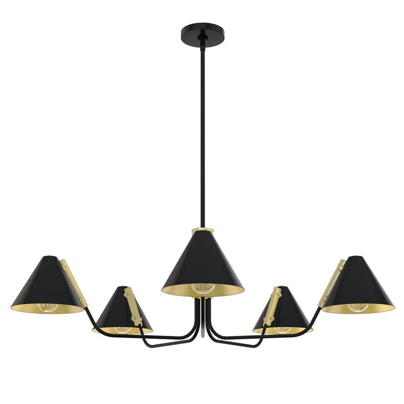 Cucarara Vintage Industrial Isle Black Metal Chandelier - Lamp Copper