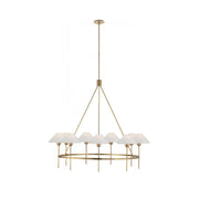 Hackney Vintage Industrial Large Brass Fabric Chandelier - Lamp Copper