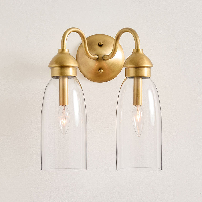 Nydoreth Modern Minimalist Copper Glass Wall Lamp - Lamp Copper