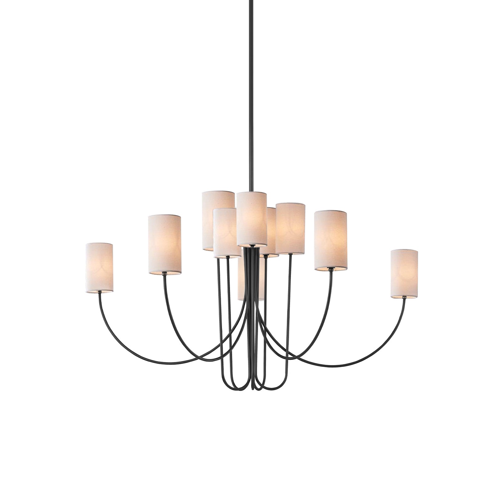 Asolira Vintage Industrial Black Fabric Chandelier - Lamp Copper