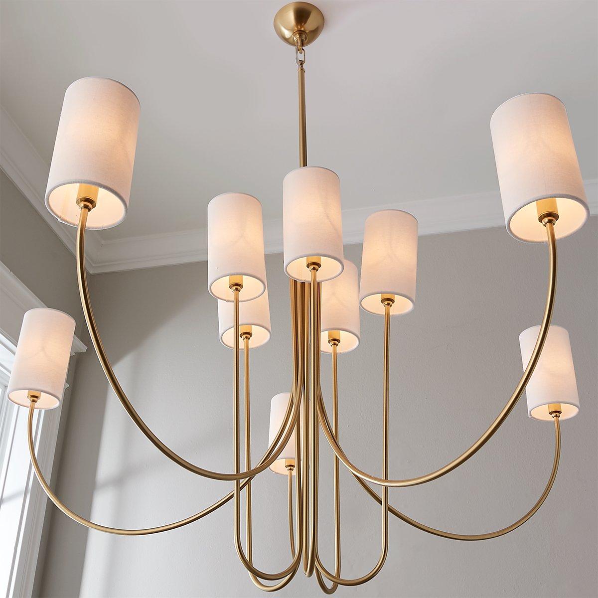 Asolira Vintage Industrial Black Fabric Chandelier - Lamp Copper