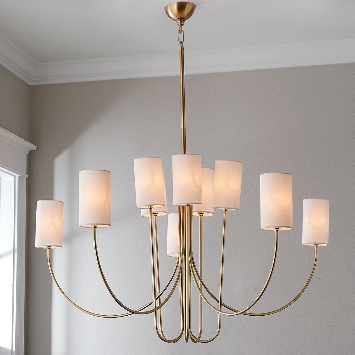 Asolira Vintage Industrial Black Fabric Chandelier - Lamp Copper