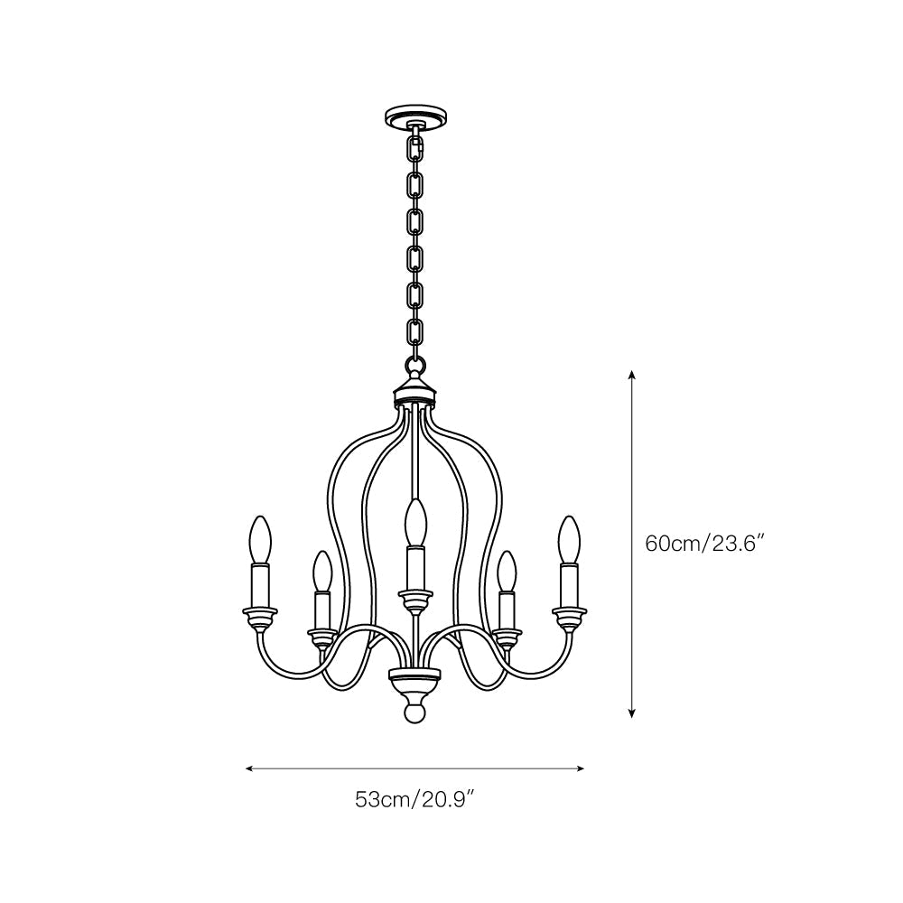 Ivvinisra Vintage Industrial Metal Chandelier - Lamp Copper