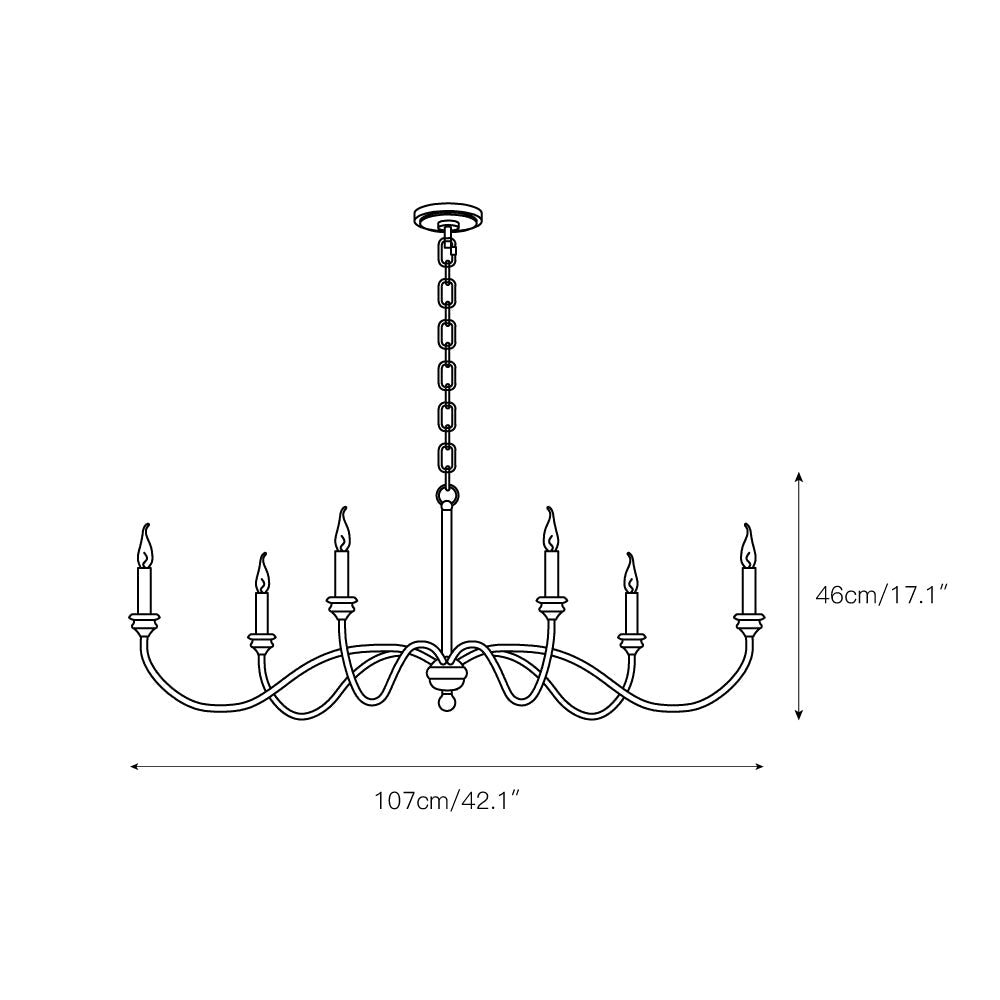 Ivvinisra Vintage Industrial Metal Chandelier - Lamp Copper