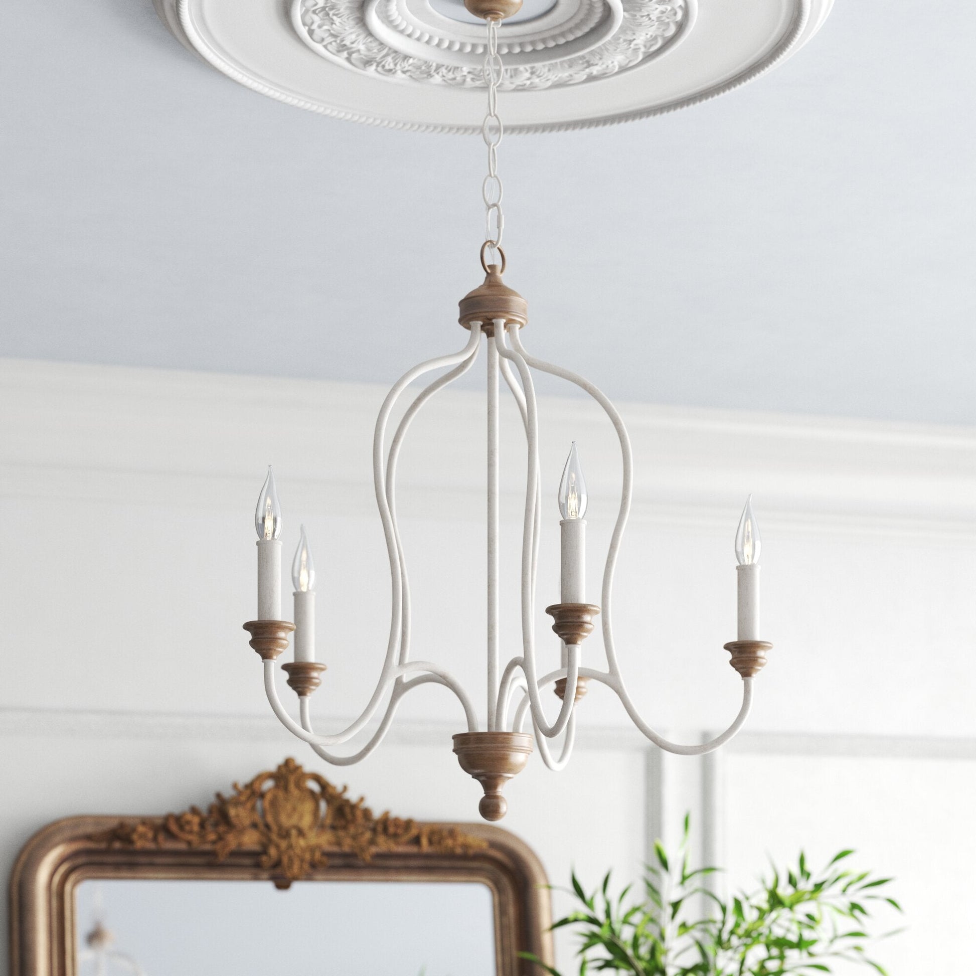 Ivvinisra Vintage Industrial Metal Chandelier - Lamp Copper