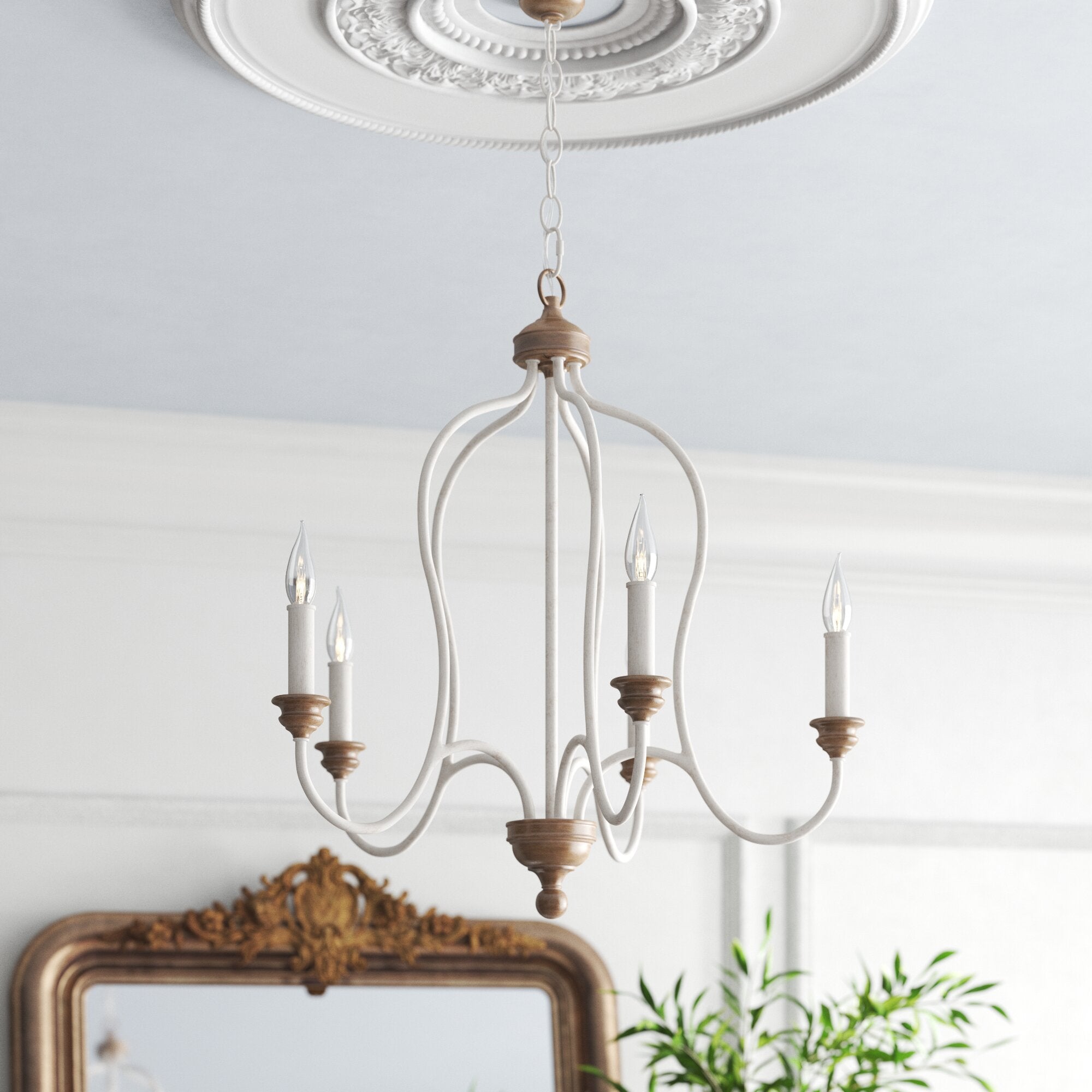 Ivvinisra Vintage Industrial Metal Chandelier - Lamp Copper