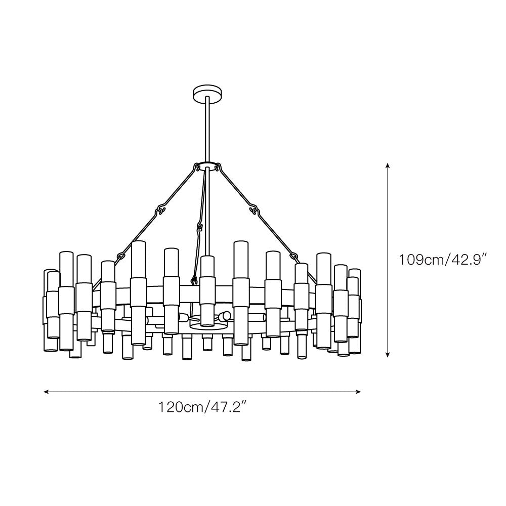 Ellorel Postmodern Luxury Metal Acrylic Chandelier - Lamp Copper