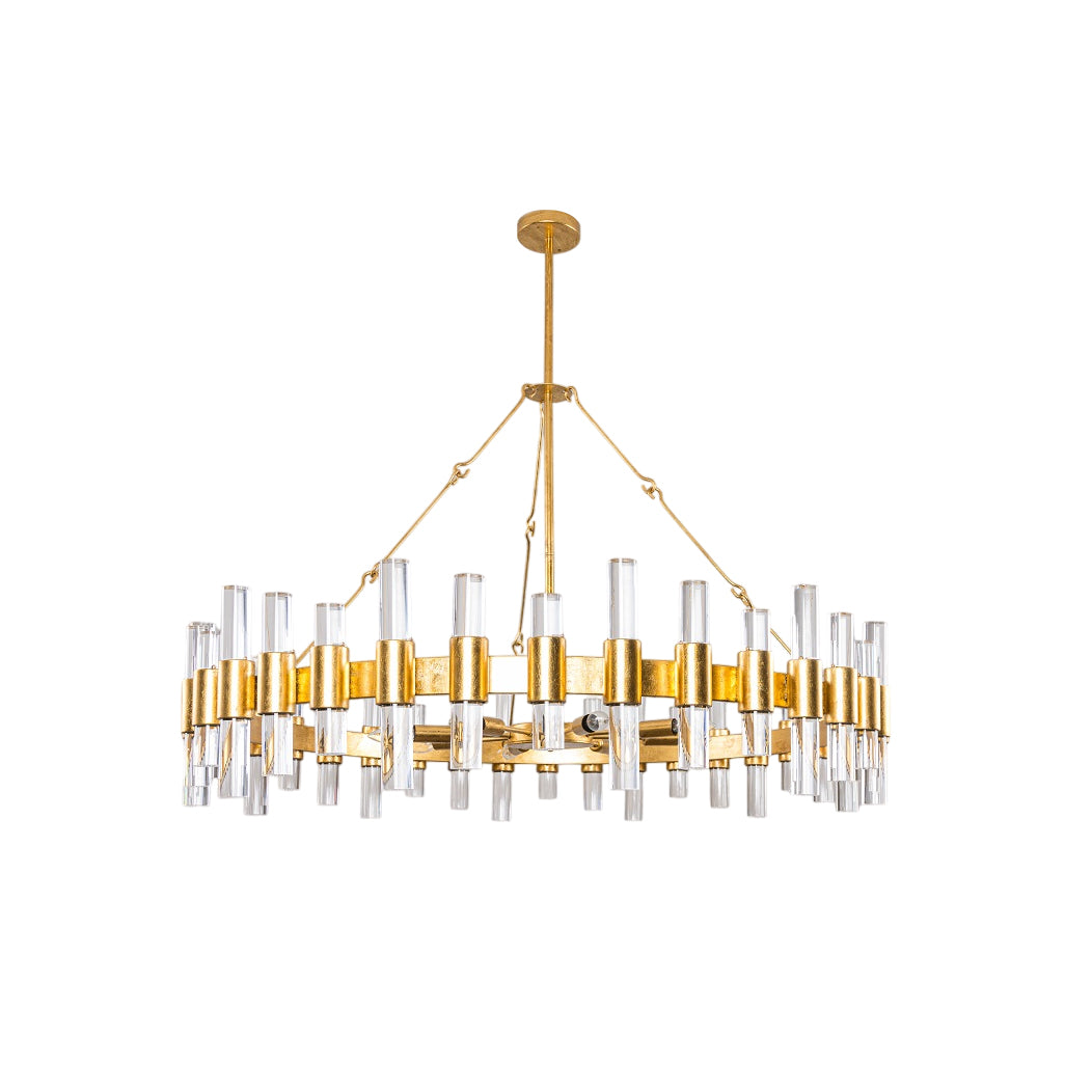 Ellorel Postmodern Luxury Metal Acrylic Chandelier - Lamp Copper