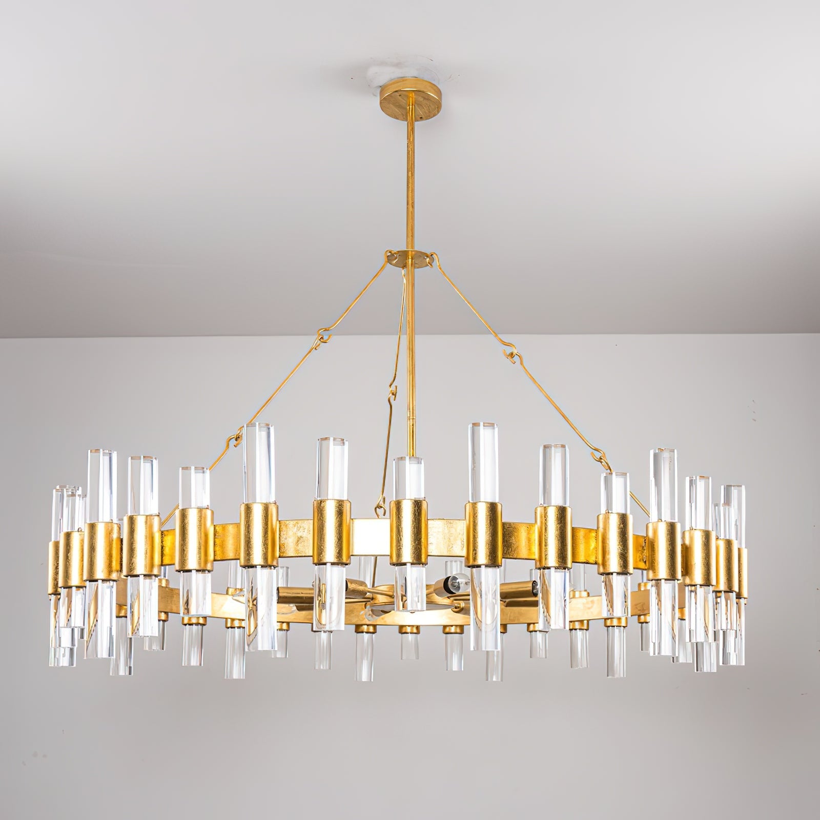 Ellorel Postmodern Luxury Metal Acrylic Chandelier - Lamp Copper