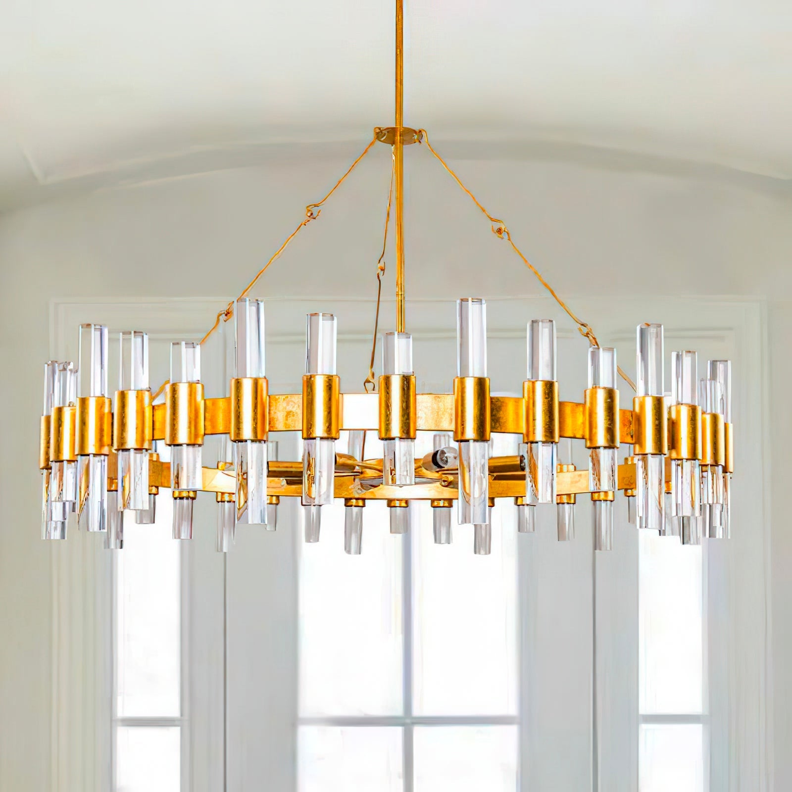 Ellorel Postmodern Luxury Metal Acrylic Chandelier - Lamp Copper