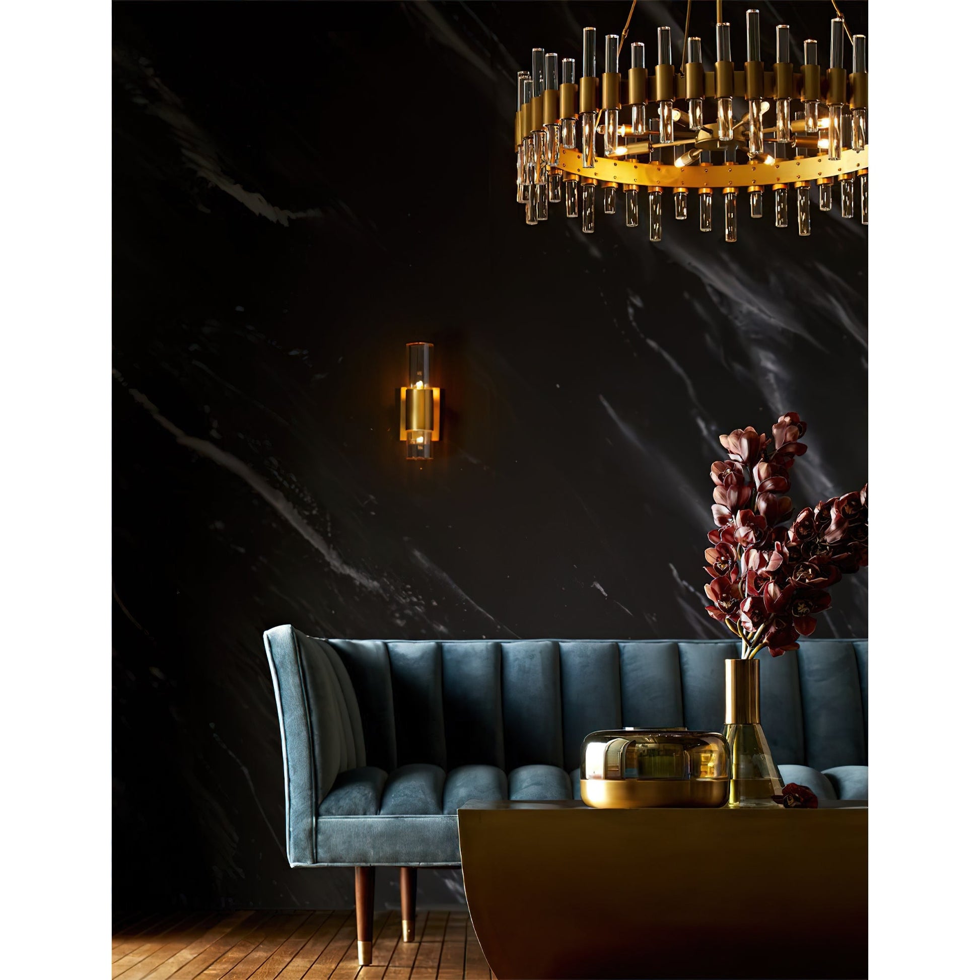 Ellorel Postmodern Luxury Metal Acrylic Chandelier - Lamp Copper