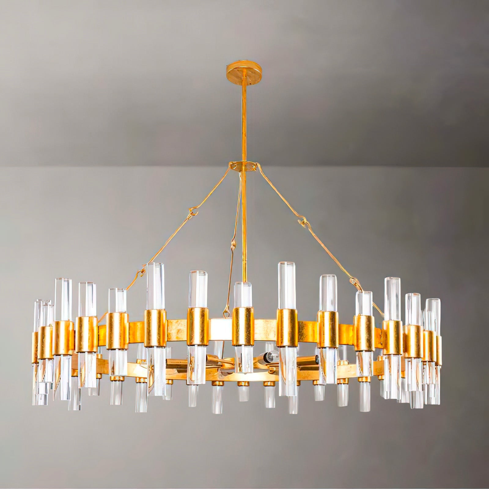Ellorel Postmodern Luxury Metal Acrylic Chandelier - Lamp Copper