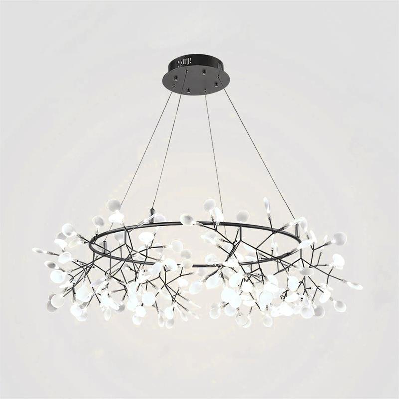 Arthearae Postmodern Luxury Round Metal Acrylic Chandelier - Lamp Copper