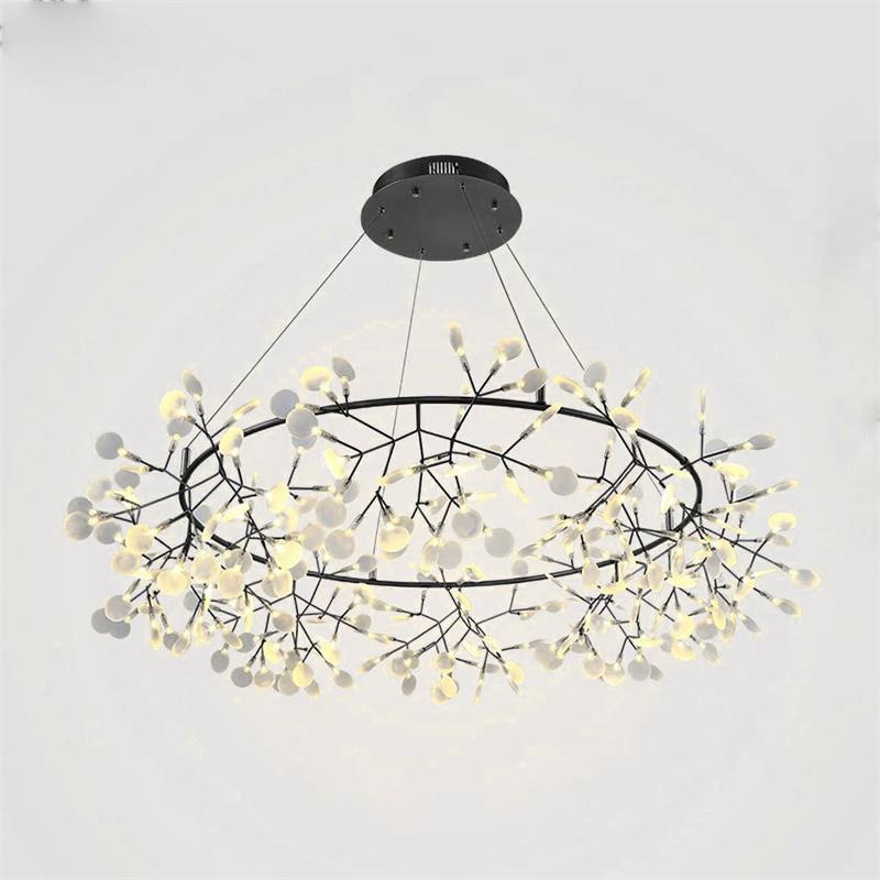 Arthearae Postmodern Luxury Round Metal Acrylic Chandelier - Lamp Copper
