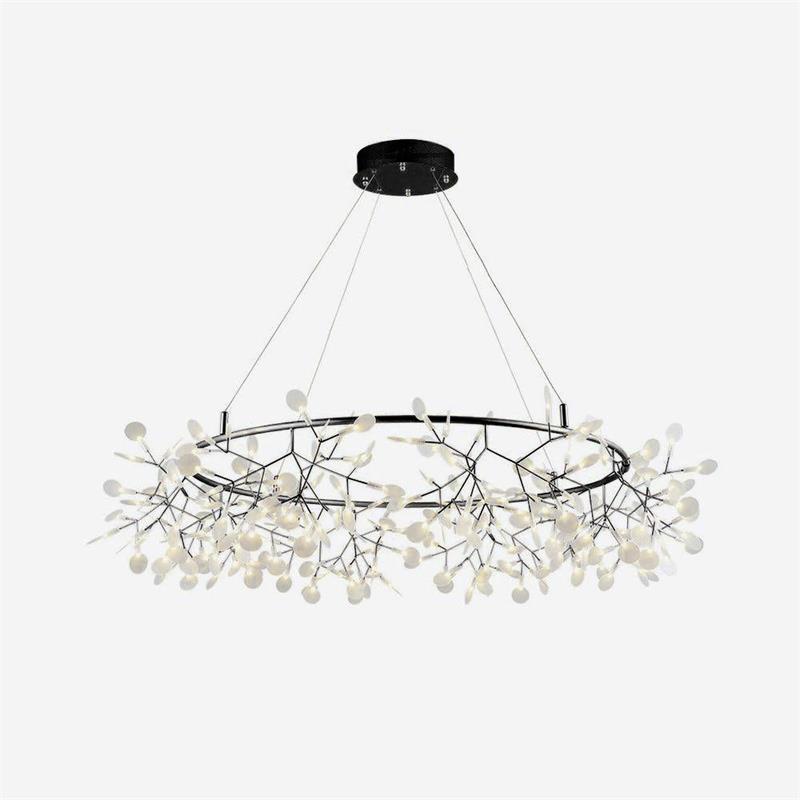 Arthearae Postmodern Luxury Round Metal Acrylic Chandelier - Lamp Copper