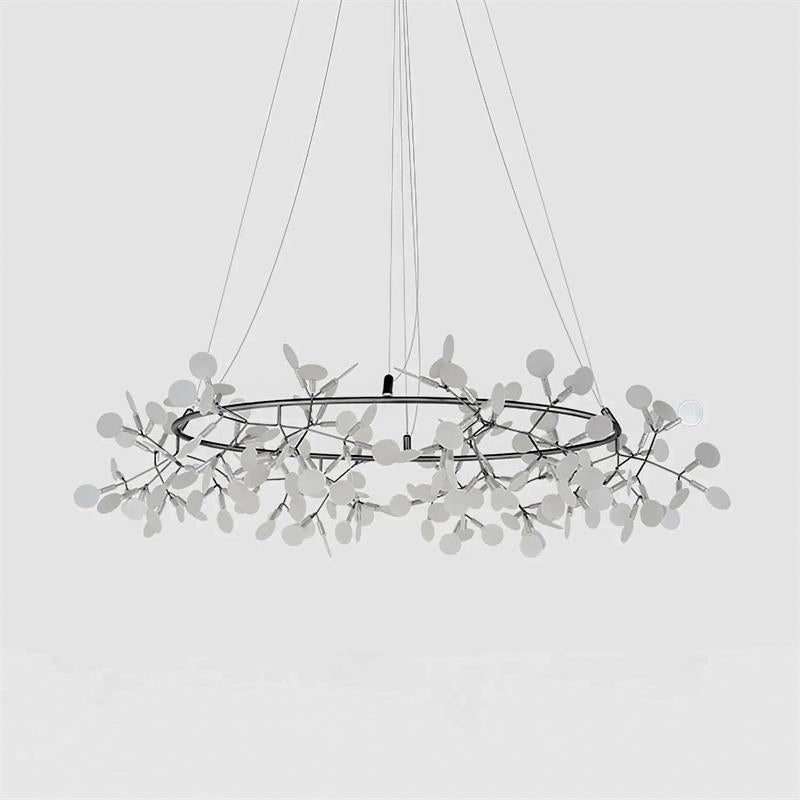 Arthearae Postmodern Luxury Round Metal Acrylic Chandelier - Lamp Copper