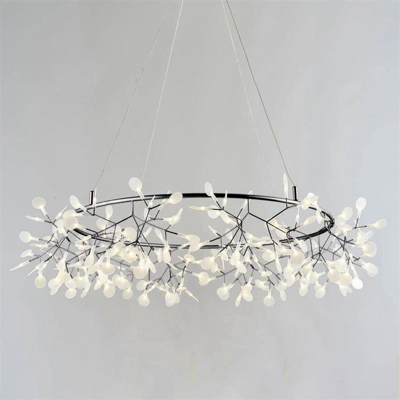 Arthearae Postmodern Luxury Round Metal Acrylic Chandelier - Lamp Copper