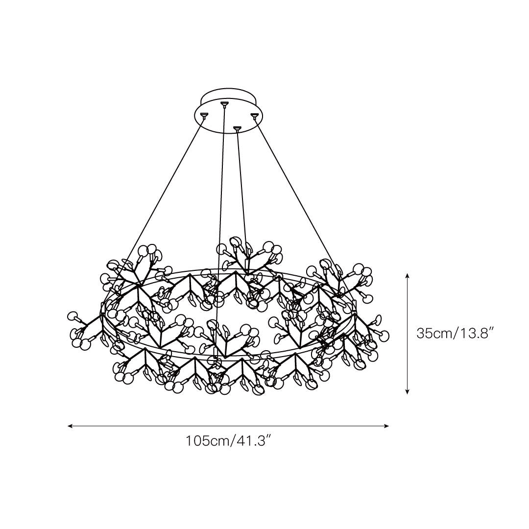 Arthearae Postmodern Luxury Round Metal Acrylic Chandelier - Lamp Copper