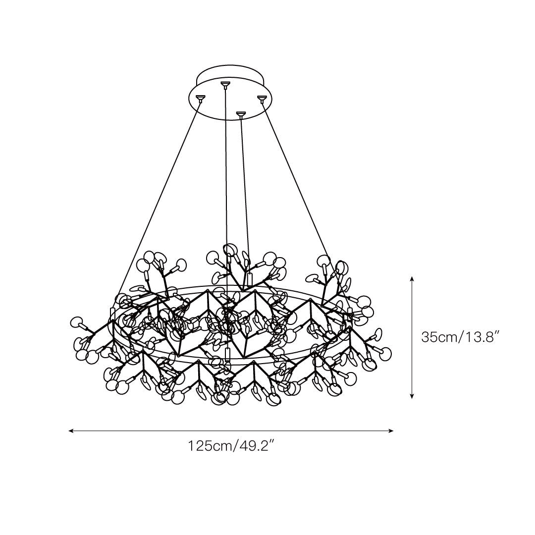 Arthearae Postmodern Luxury Round Metal Acrylic Chandelier - Lamp Copper