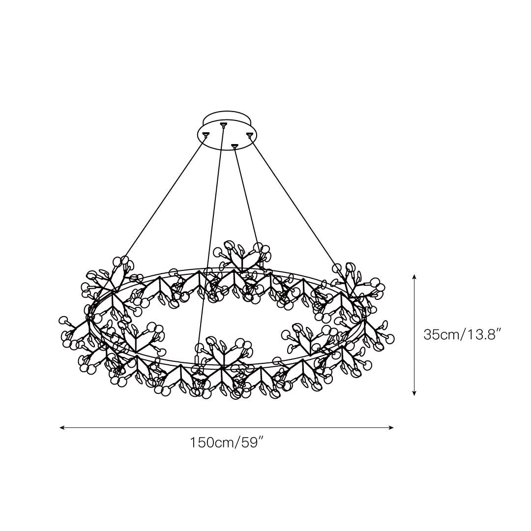 Arthearae Postmodern Luxury Round Metal Acrylic Chandelier - Lamp Copper