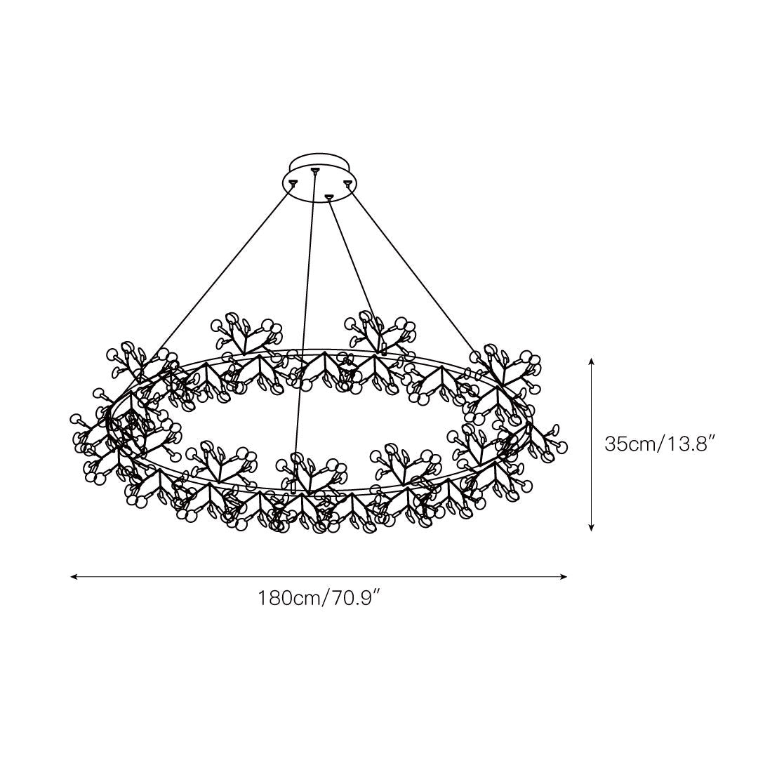Arthearae Postmodern Luxury Round Metal Acrylic Chandelier - Lamp Copper