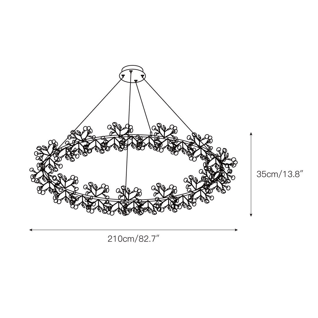 Arthearae Postmodern Luxury Round Metal Acrylic Chandelier - Lamp Copper